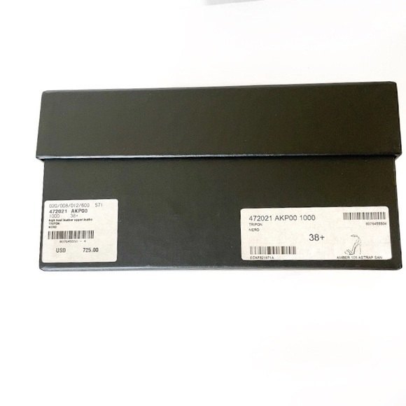 SAINT LAURENT PARIS Amber Leather Strap Heels in Nero Black - Picture 13 of 15